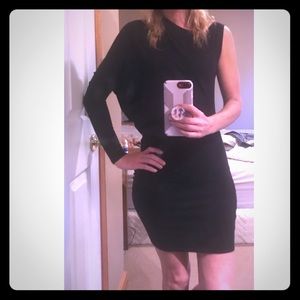 BCBG Maxazria black one sleeved dress